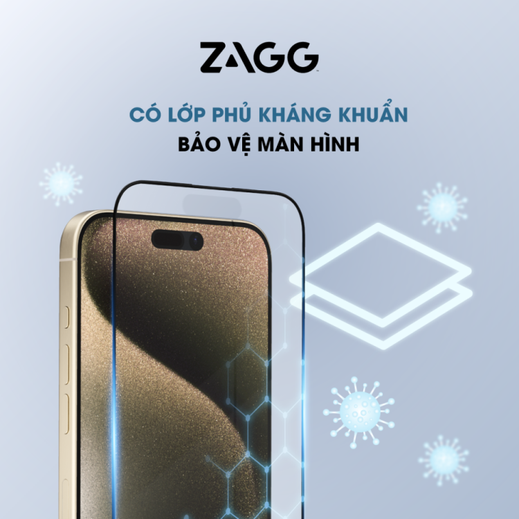 Kính dán màn hình iPhone 15 series- ZAGG Glass Elite Edge