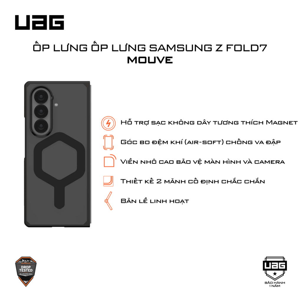 Ốp lưng Samsung Z Fold7 - UAG Mouve Magnet
