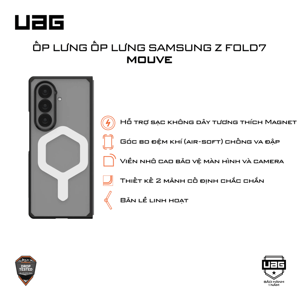Ốp lưng Samsung Z Fold7 - UAG Mouve Magnet