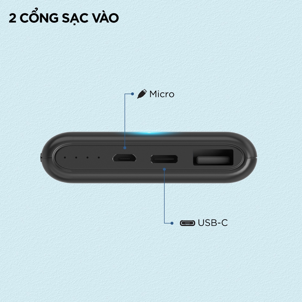 Sạc dự phòng Energizer 10,000mAh /37V Li-Polymer UE10023BK - Hàng chính hãng