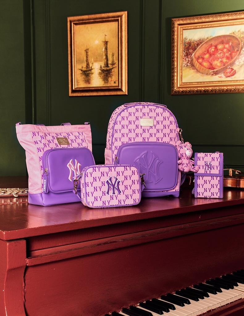 Túi MLB [KIDS] Classic Monogram Jacquard Camera Bag New York Yankees Pink