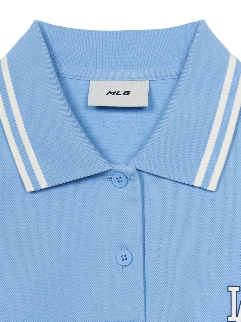 Áo Croptop MLB Women's Basic Crop Collar T-Shirt LA Dodgers Blue