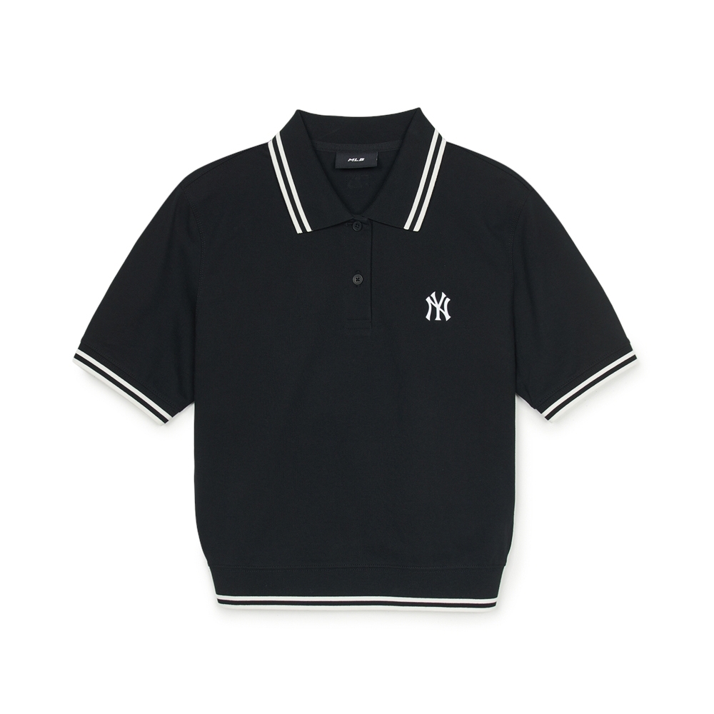 Áo Croptop MLB Women's Basic Crop Collar T-Shirt New York Yankees Black