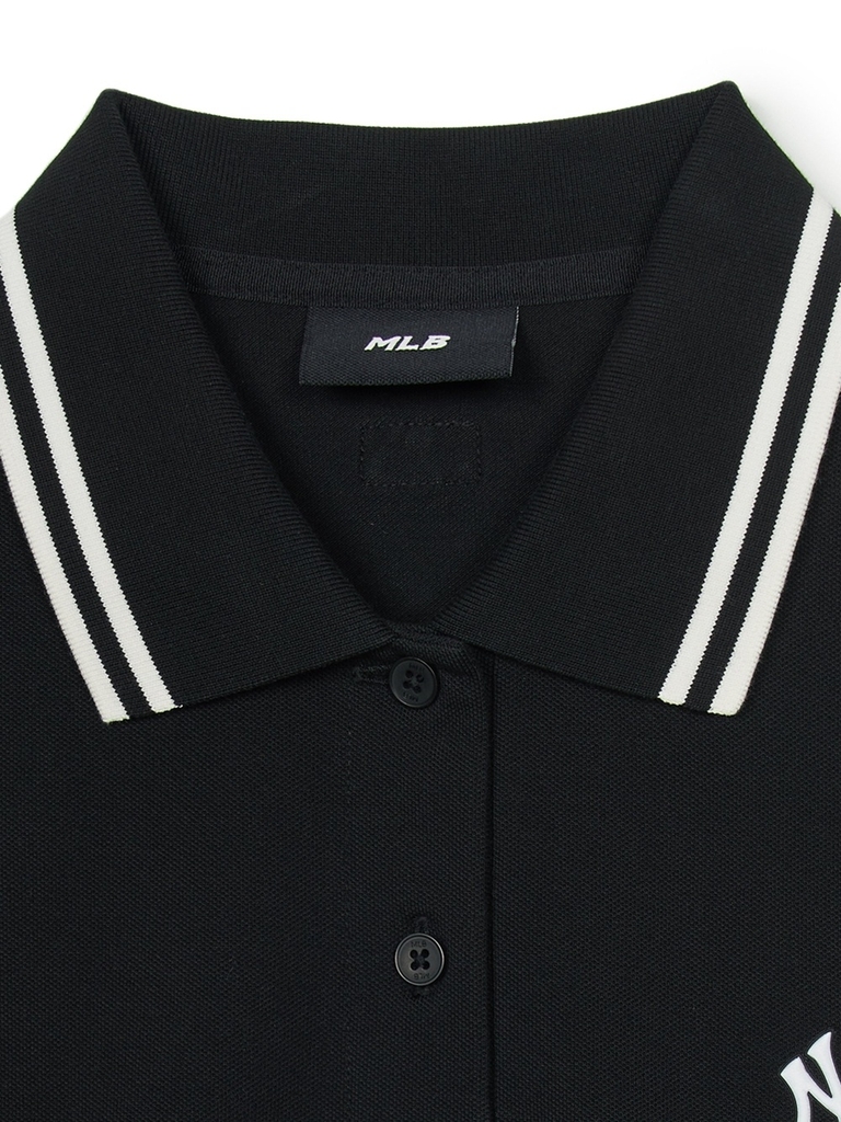 Áo Croptop MLB Women's Basic Crop Collar T-Shirt New York Yankees Black