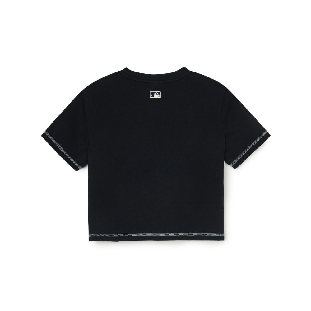 Áo Croptop MLB Women's Basic Coopers Logo Slim Crop Functional Short Sleeve T-Shirt New York Yankees Black