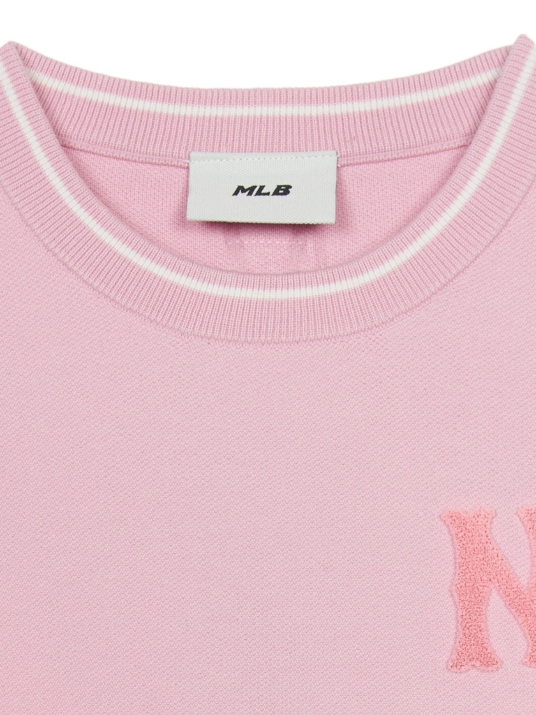 Áo Croptop MLB Women's Basic Coopers Crop Short Sleeve Knit New York Yankees Pink