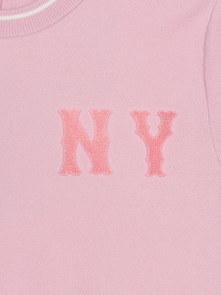 Áo Croptop MLB Women's Basic Coopers Crop Short Sleeve Knit New York Yankees Pink