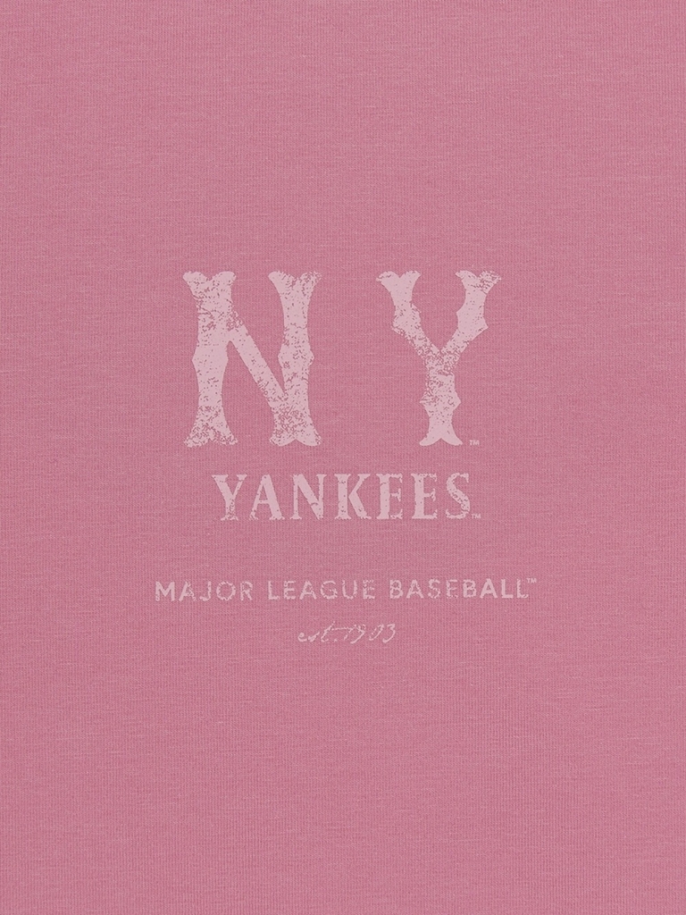 Áo Croptop MLB Women's Basic Coopers Logo Slim Crop Functional Short Sleeve T-Shirt New York Yankees Pink