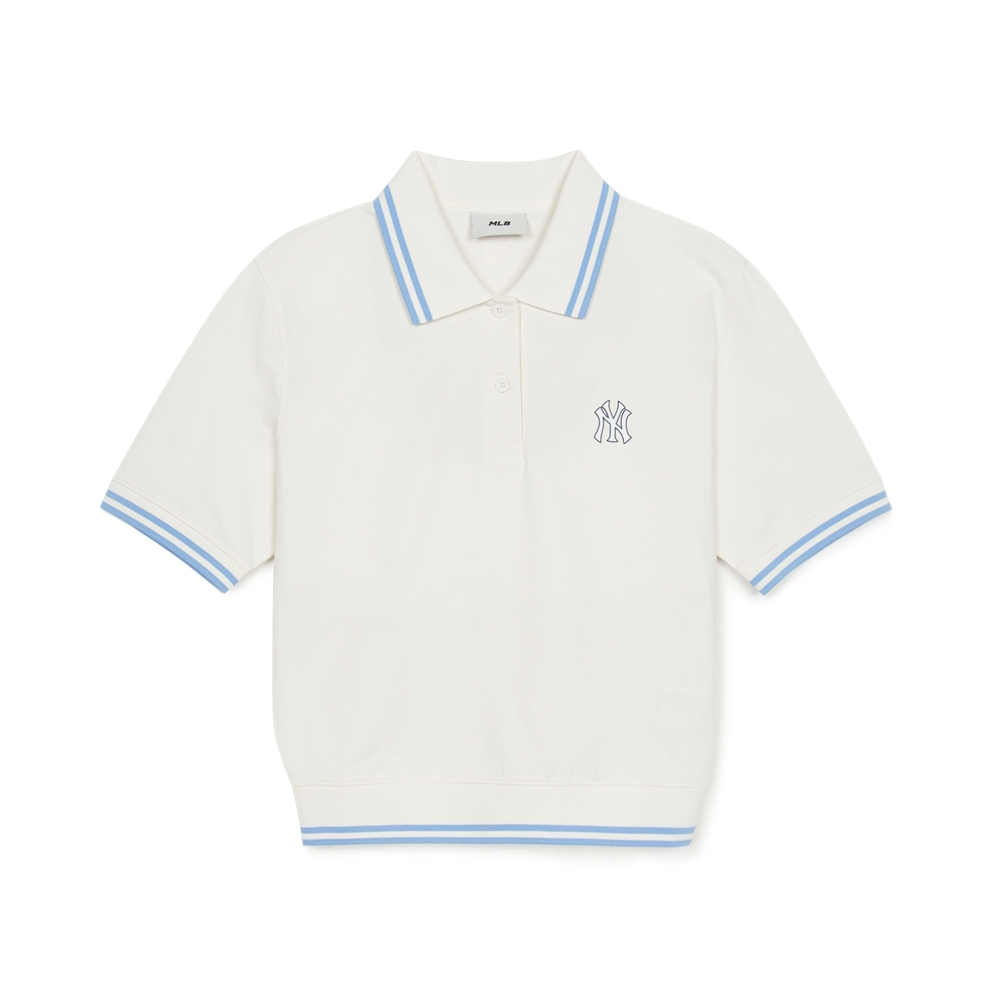 Áo Croptop MLB Women's Basic Crop Collar T-Shirt New York Yankees Ivory