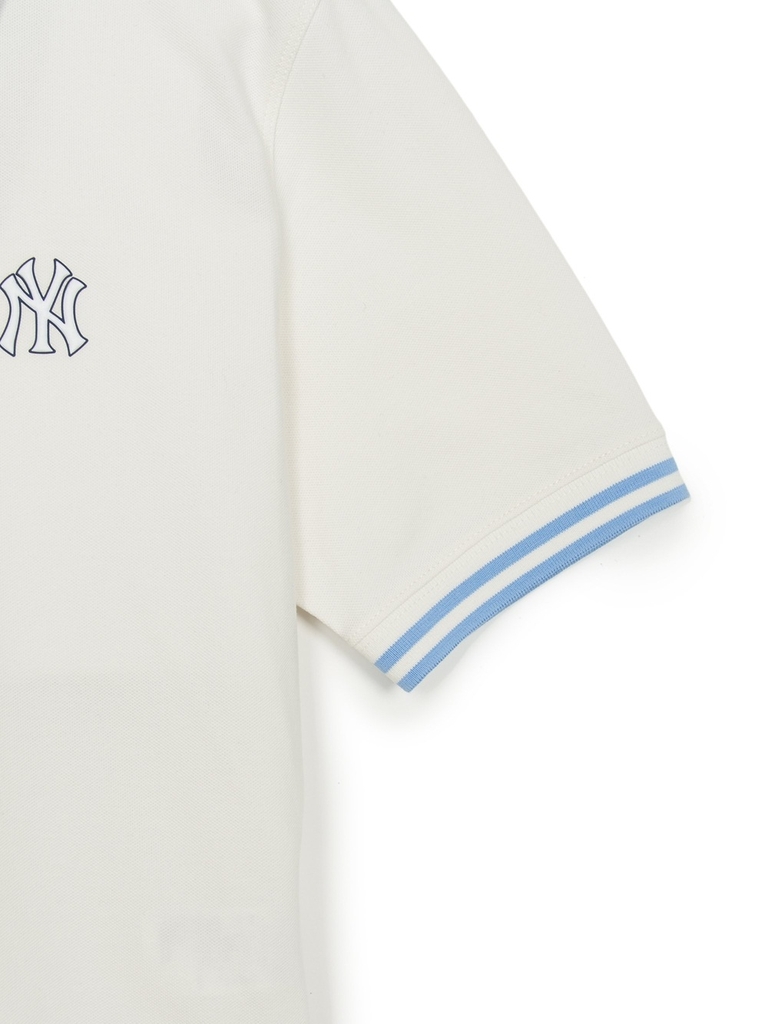 Áo Croptop MLB Women's Basic Crop Collar T-Shirt New York Yankees Ivory