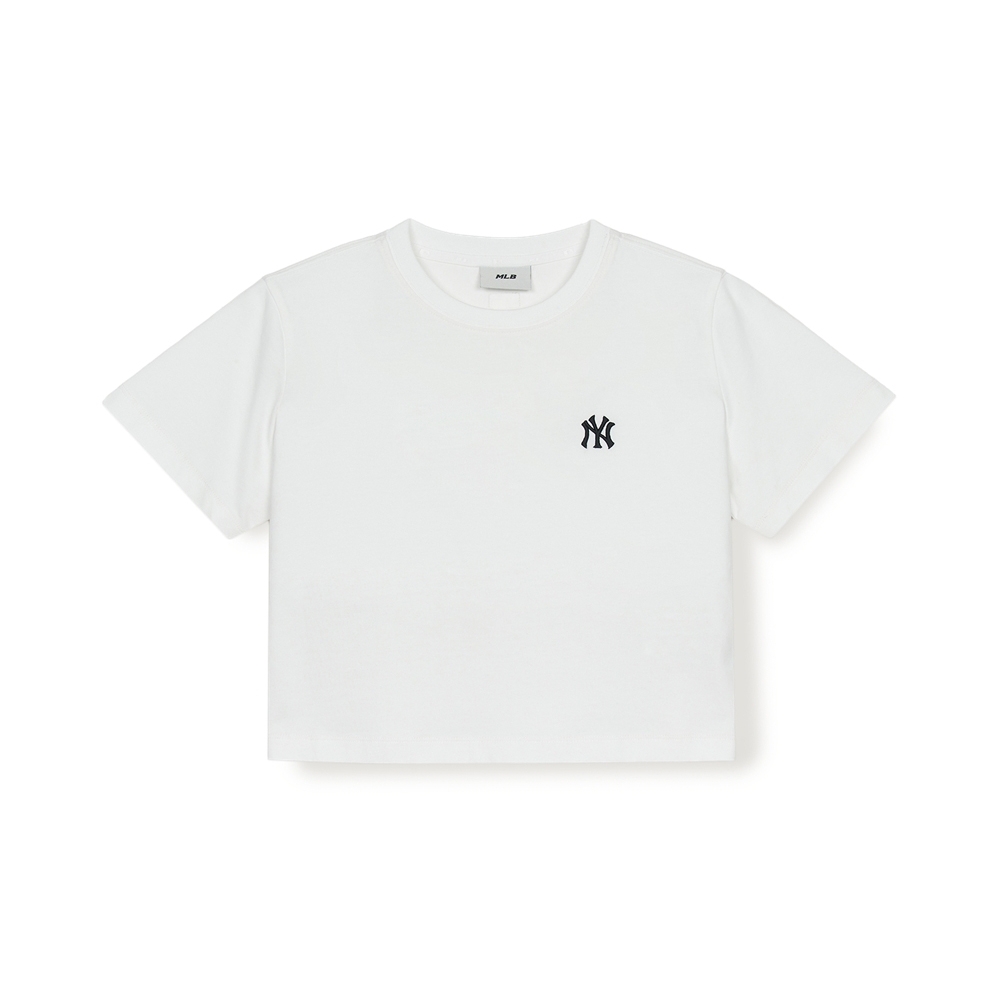 Áo Croptop MLB Women's Basic Crop Short Sleeve T-Shirt New York Yankees White