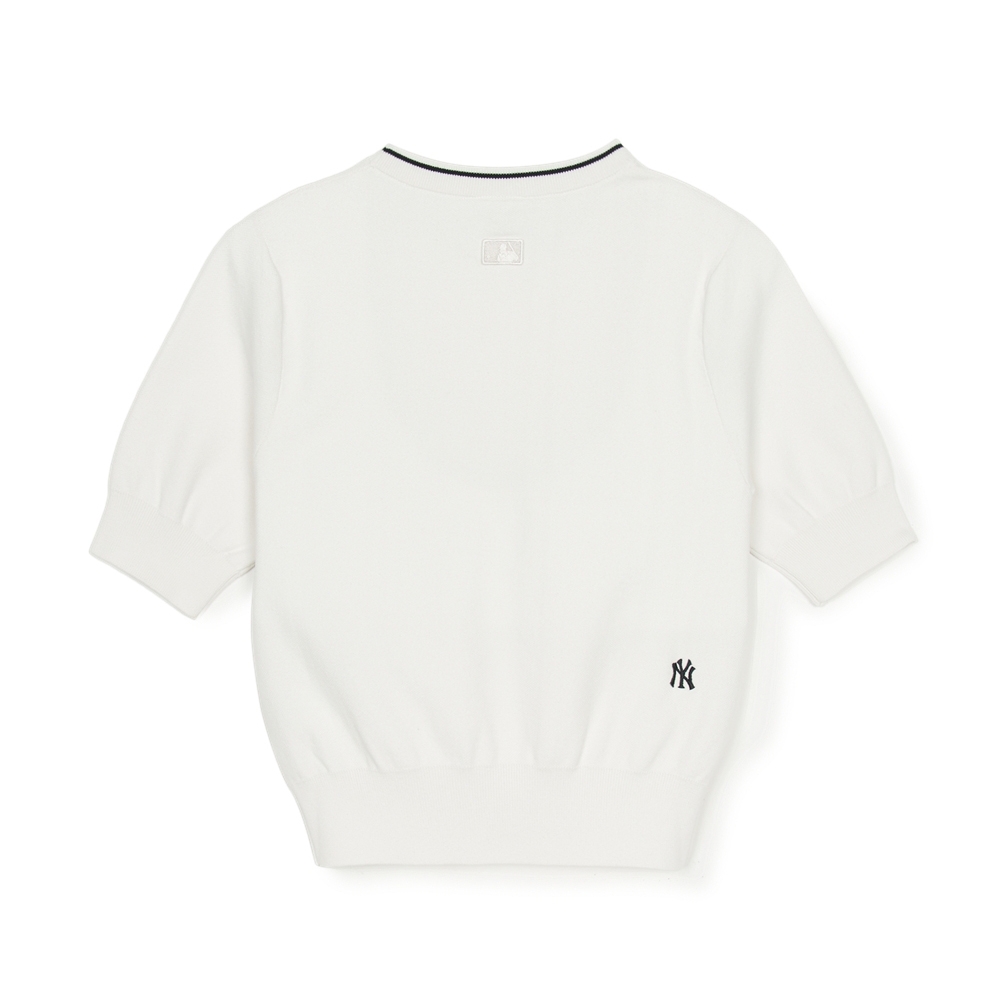 Áo Croptop MLB Women's Basic Coopers Crop Short Sleeve Knit New York Yankees Ivory