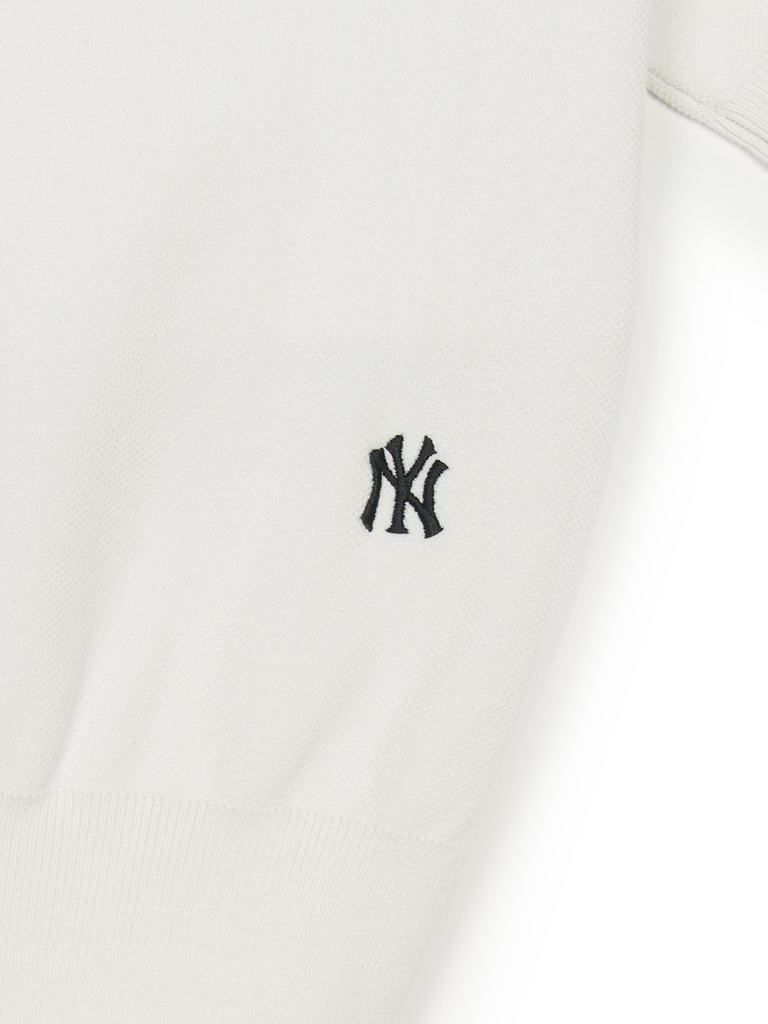 Áo Croptop MLB Women's Basic Coopers Crop Short Sleeve Knit New York Yankees Ivory