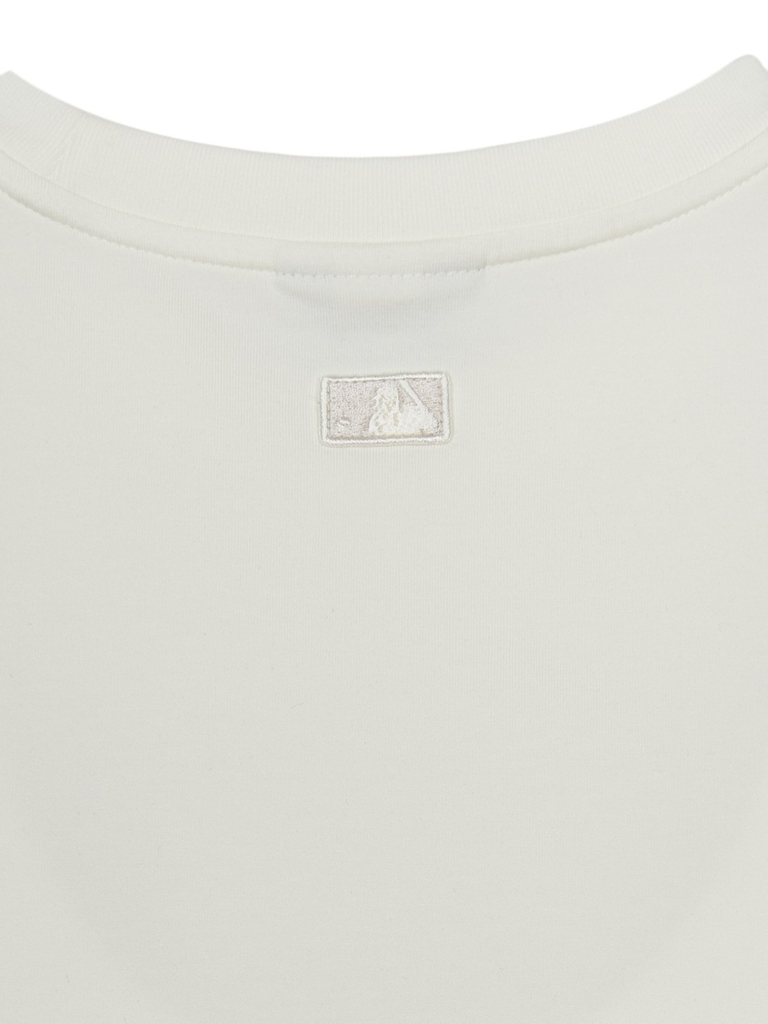 Áo Croptop MLB Women's Basic Coopers Logo Slim Crop Functional Short Sleeve T-Shirt New York Yankees Ivory