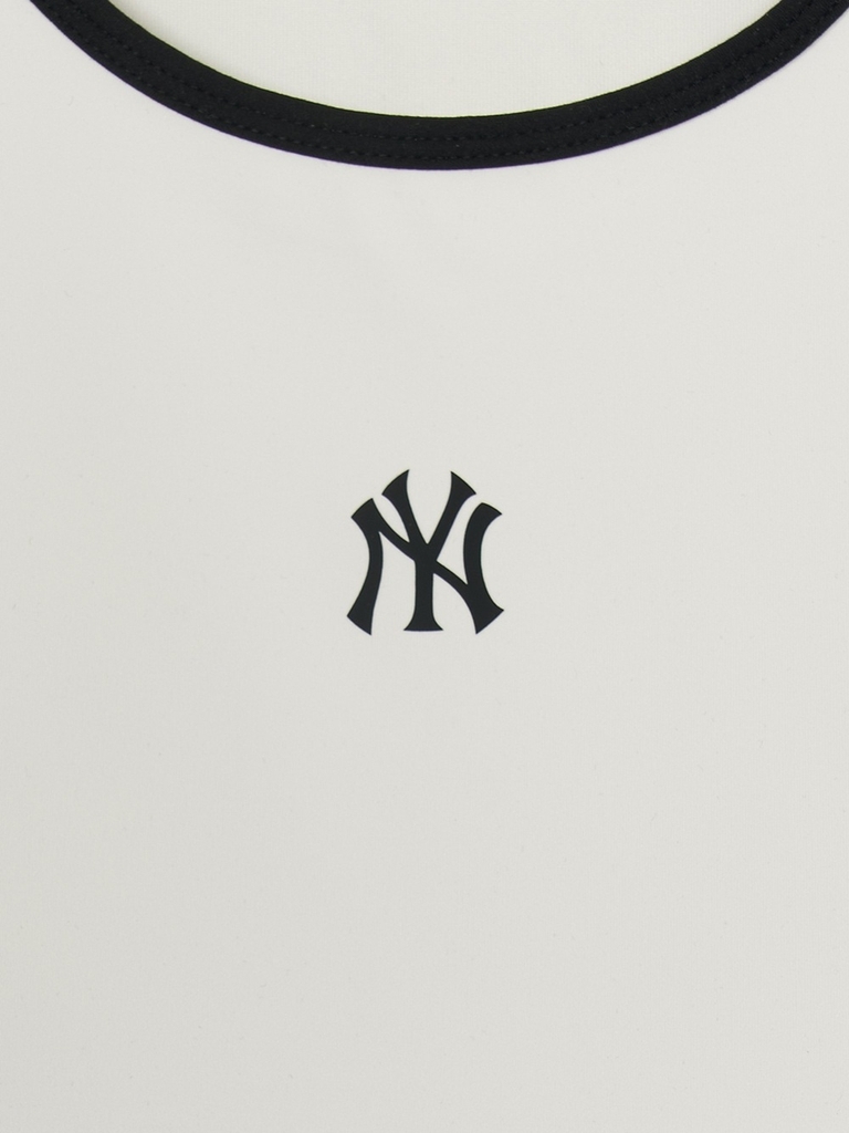 Áo Croptop MLB Women's Basic Small Logo Crop Top New York Yankees Ivory