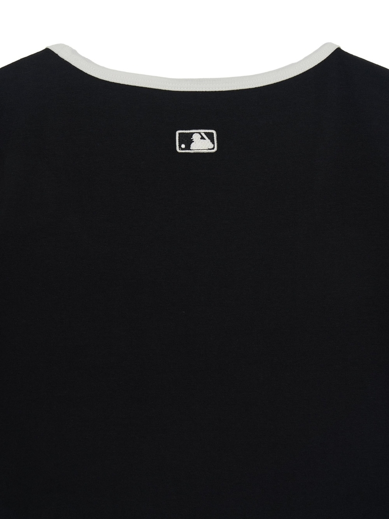 Áo Croptop MLB Women's Basic Square Neck Slim Fit Short Sleeve T-shirt LA Dodgers Black