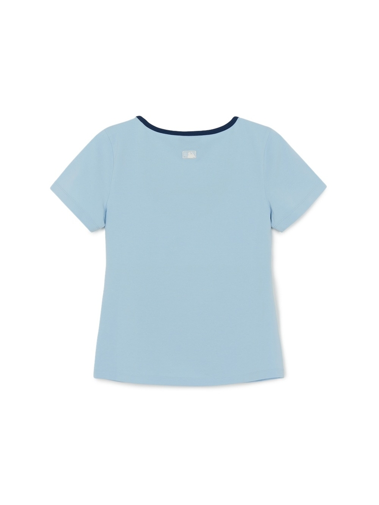 Áo Croptop MLB Women's Basic Square Neck Slim Fit Short Sleeve T-shirt LA Dodgers Blue