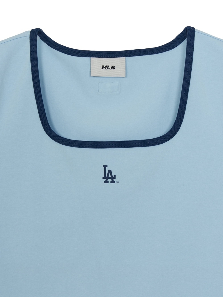 Áo Croptop MLB Women's Basic Square Neck Slim Fit Short Sleeve T-shirt LA Dodgers Blue