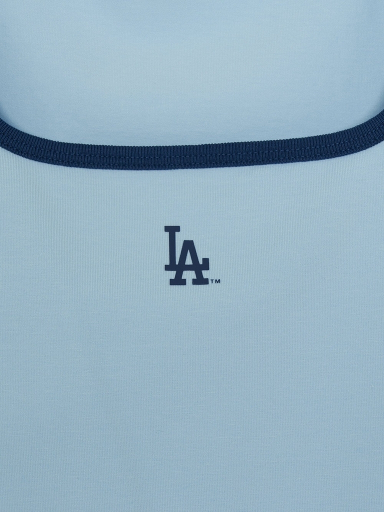 Áo Croptop MLB Women's Basic Square Neck Slim Fit Short Sleeve T-shirt LA Dodgers Blue