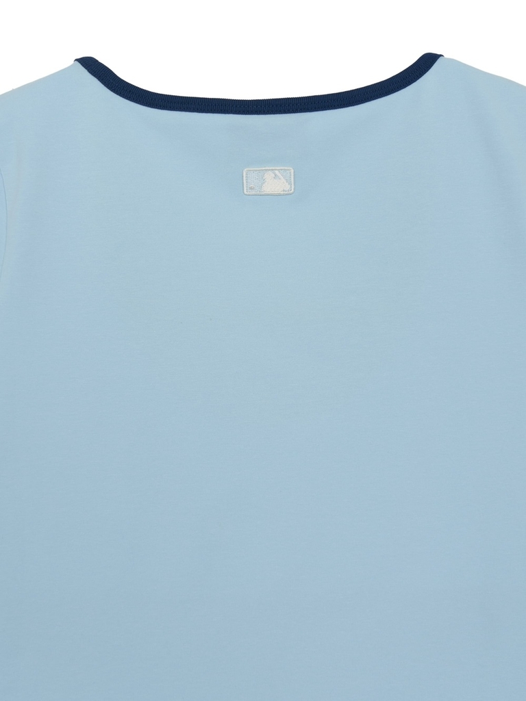 Áo Croptop MLB Women's Basic Square Neck Slim Fit Short Sleeve T-shirt LA Dodgers Blue