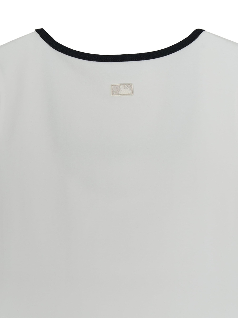 Áo Croptop MLB Women's Basic Square Neck Slim Fit Short Sleeve T-Shirt New York Yankees White