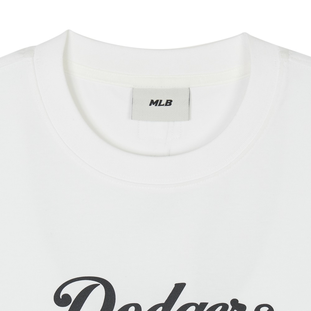 Áo Croptop MLB Korea Women's Basic Varsity Cultive LA Dodgers White