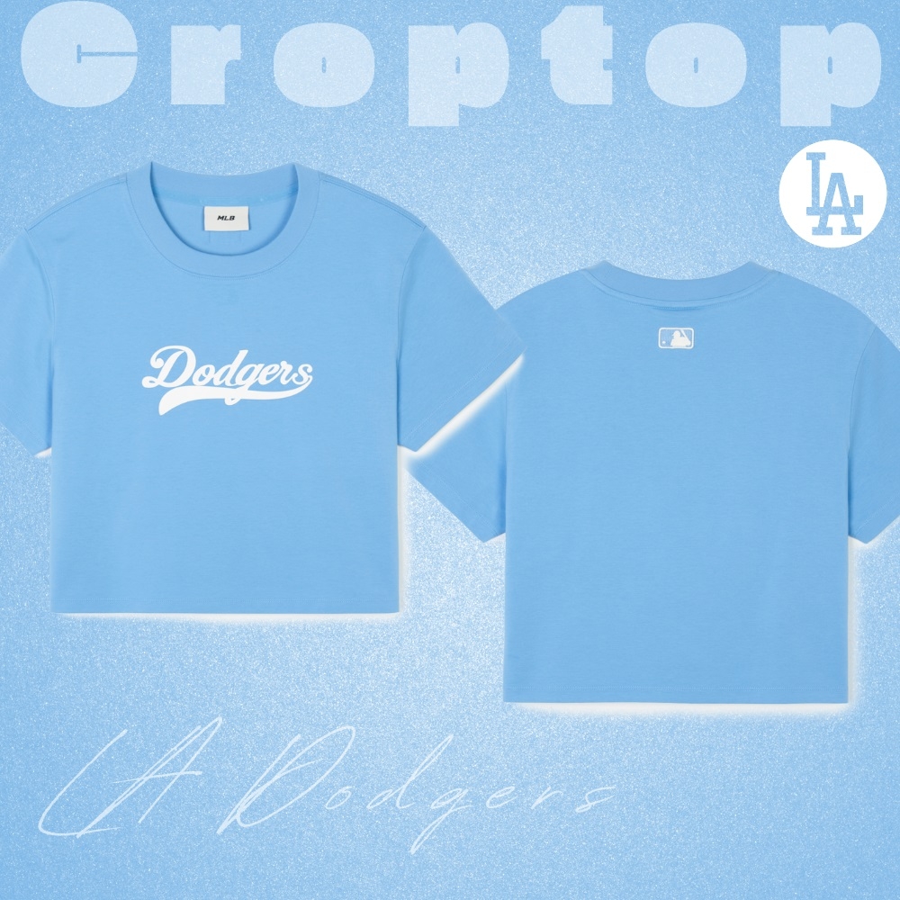 Áo Croptop MLB Korea Women's Basic Varsity Cultive LA Dodgers Blue