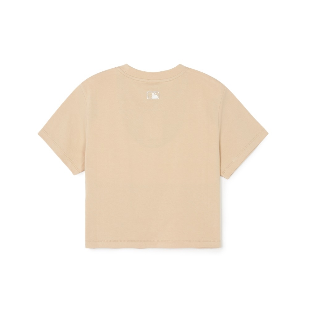 Áo Croptop MLB Korea Basic Small Logo Cleveland Guardians Beige
