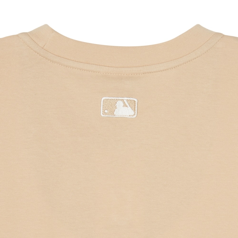 Áo Croptop MLB Korea Basic Small Logo Cleveland Guardians Beige