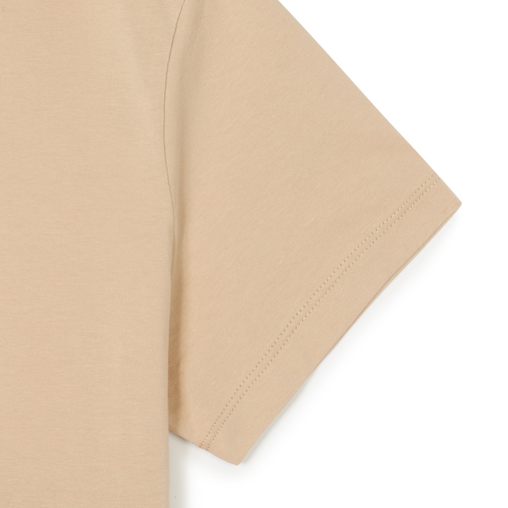 Áo Croptop MLB Korea Basic Small Logo Cleveland Guardians Beige