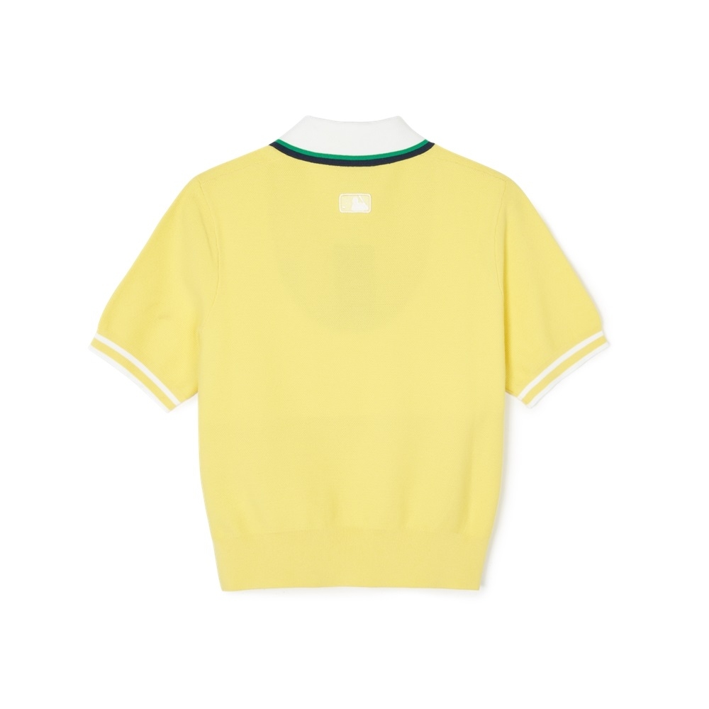 Áo Croptop MLB Korea Women's Sportive Varsity Half Zip Up New York Yankees Yellow