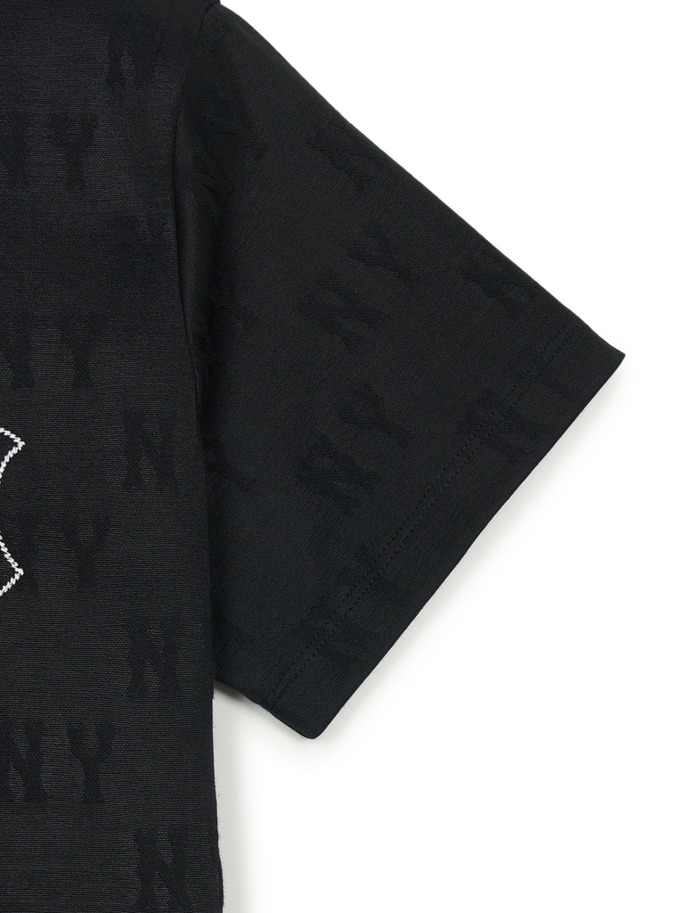 Áo Croptop MLB Women's Classic Mono Jacquard Crop Short Sleeve T-Shirt New York Yankees Black