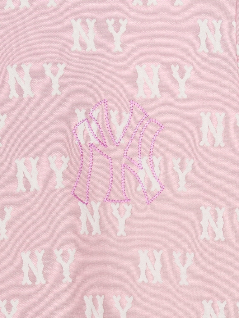 Áo Croptop MLB Women's Classic Mono Jacquard Crop Short Sleeve T-Shirt New York Yankees Pink