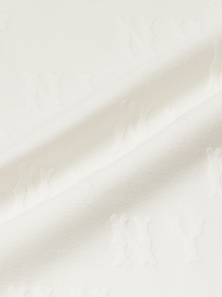 Áo Croptop MLB Women's Classic Mono Jacquard Crop Short Sleeve T-Shirt New York Yankees Ivory