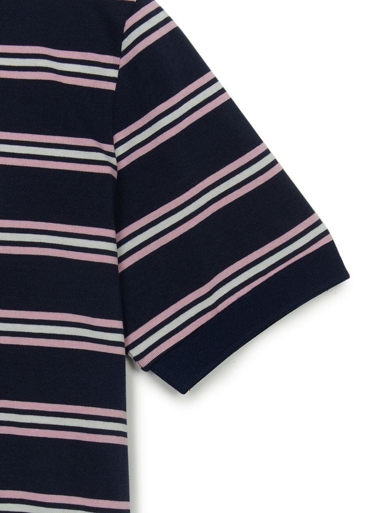 Áo Croptop MLB Women's Varsity Stripe Crop Collar T-Shirt Boston Red Sox Navy