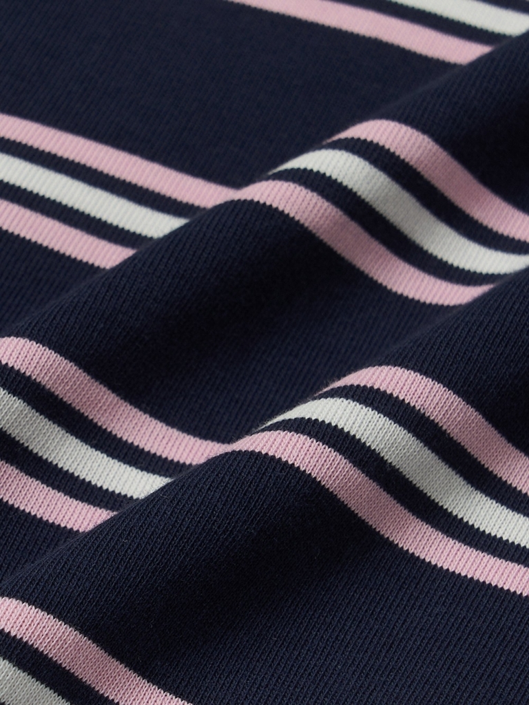 Áo Croptop MLB Women's Varsity Stripe Crop Collar T-Shirt Boston Red Sox Navy