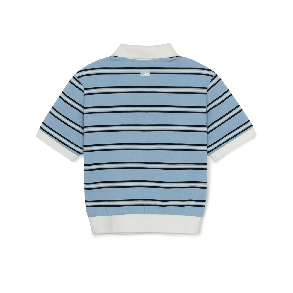 Áo Croptop MLB Women's Varsity Stripe Crop Collar T-Shirt LA Dodgers Blue