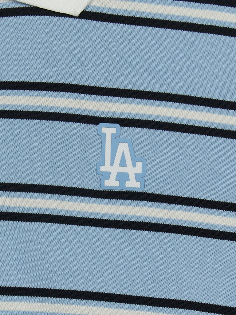 Áo Croptop MLB Women's Varsity Stripe Crop Collar T-Shirt LA Dodgers Blue