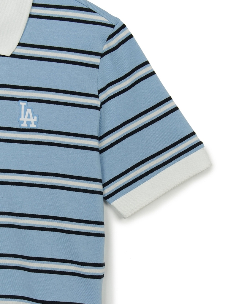 Áo Croptop MLB Women's Varsity Stripe Crop Collar T-Shirt LA Dodgers Blue