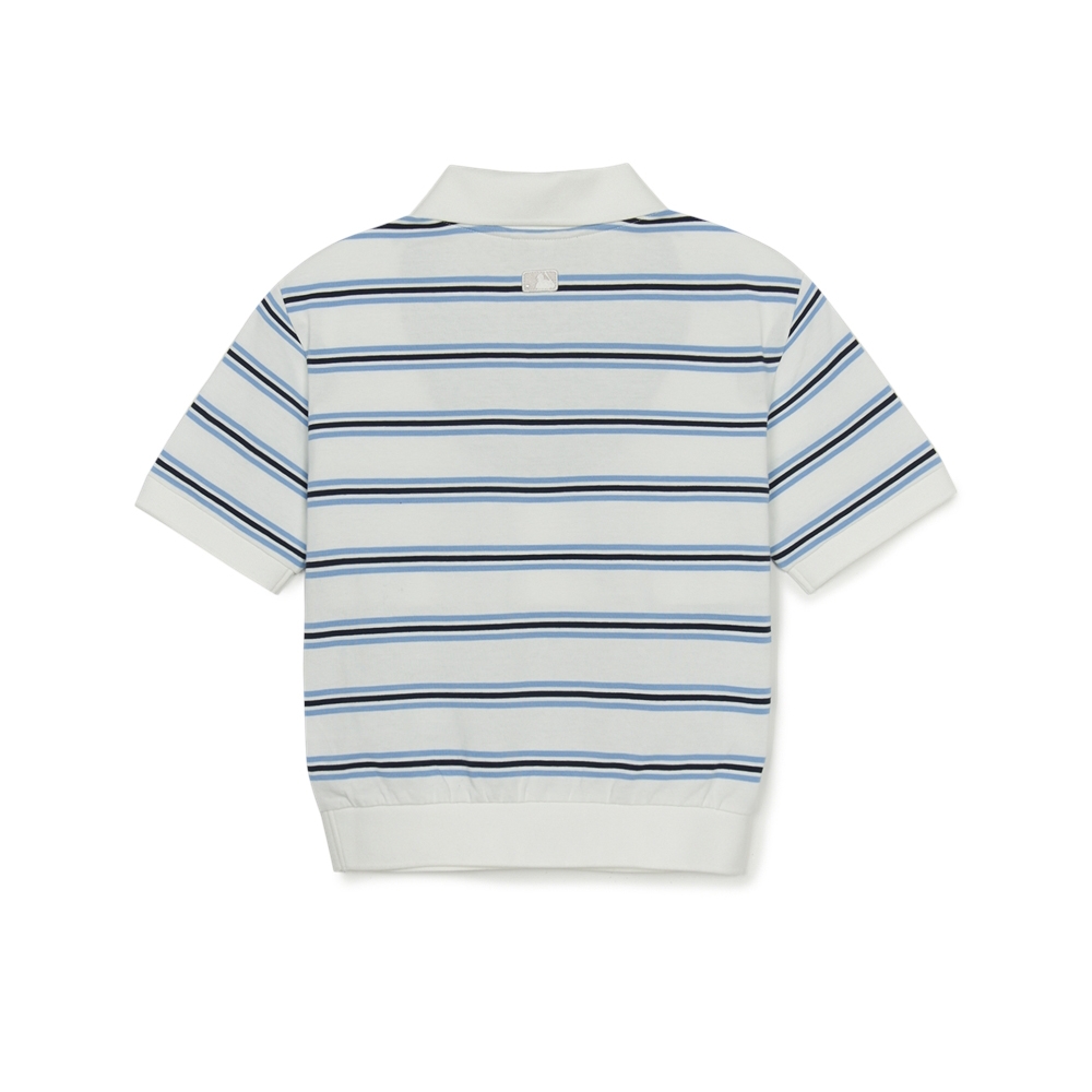 Áo Croptop MLB Women's Varsity Stripe Crop Collar T-Shirt New York Yankees Ivory