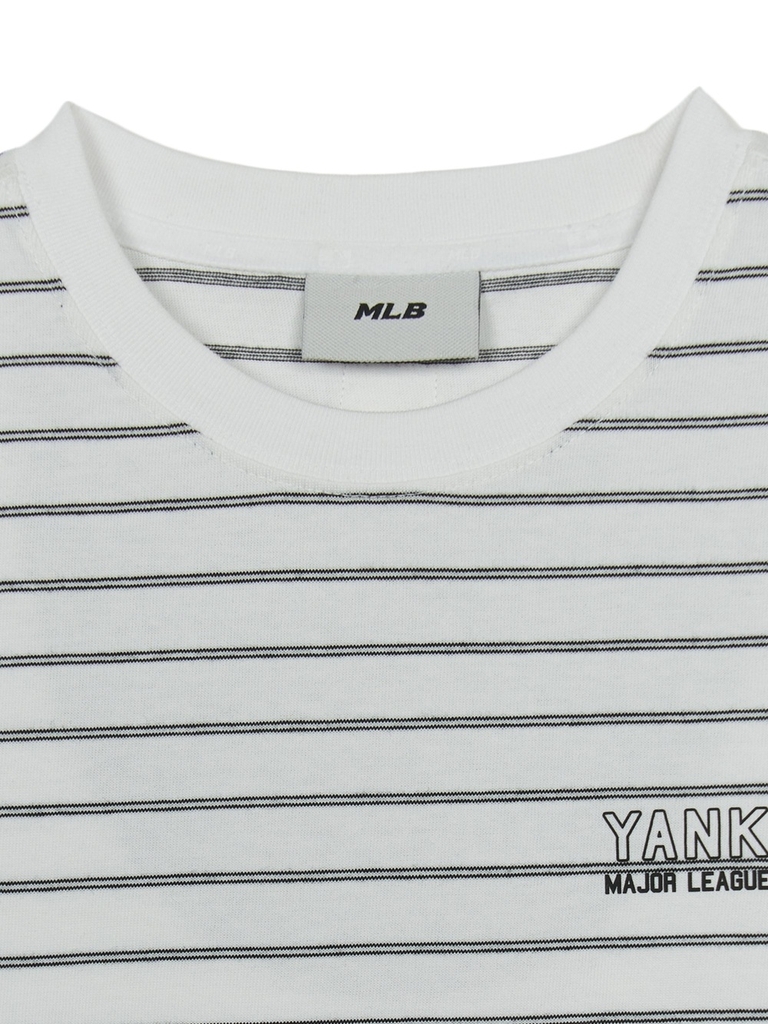 Áo Croptop MLB Women's Varsity Stripe Crop Short Sleeve T-Shirt New York Yankees White