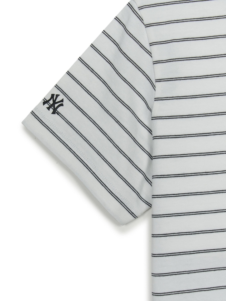 Áo Croptop MLB Women's Varsity Stripe Crop Short Sleeve T-Shirt New York Yankees White