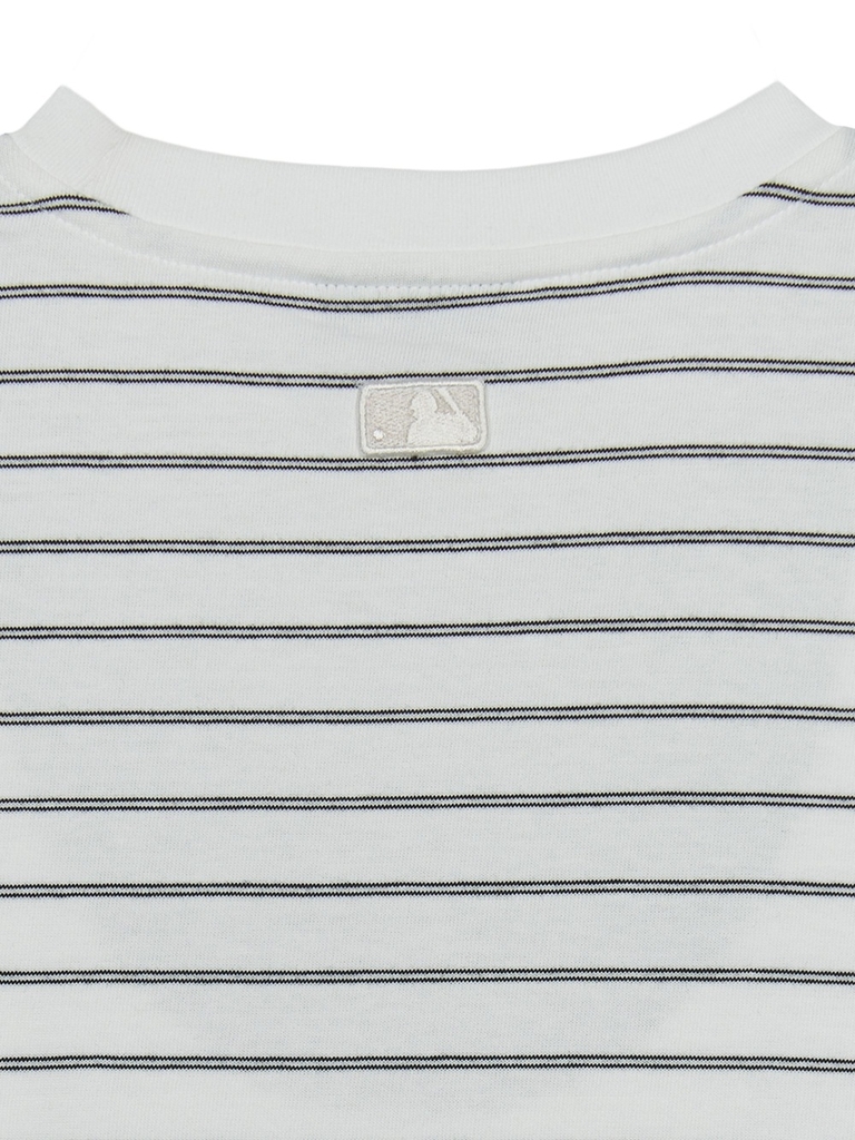 Áo Croptop MLB Women's Varsity Stripe Crop Short Sleeve T-Shirt New York Yankees White