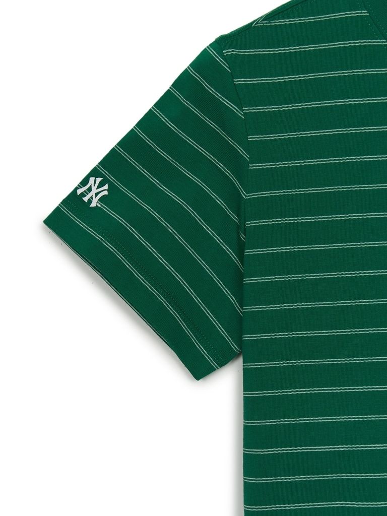 Áo Croptop MLB Women's Varsity Stripe Crop Short Sleeve T-Shirt New York Yankees Green