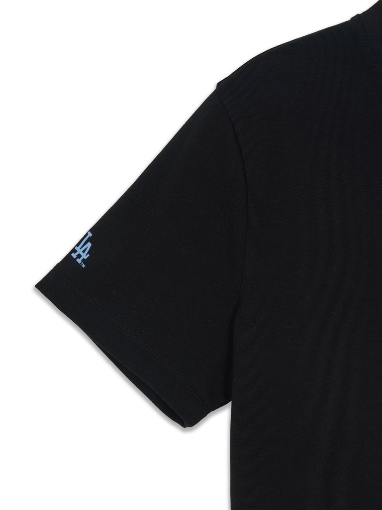 Áo Croptop MLB Women's Ribbon Graphic Slim Semi-Crop Short Sleeve T-Shirt LA Dodgers Black