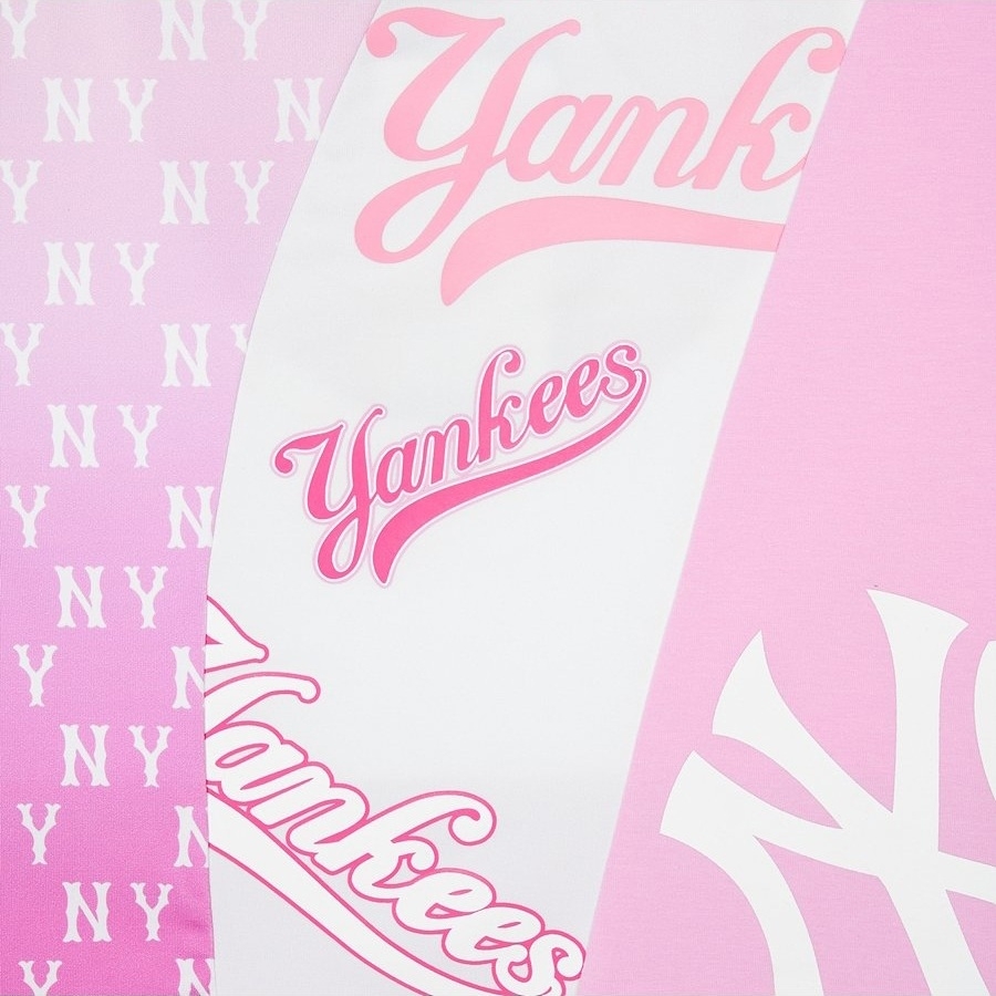 Áo Croptop MLB Women's Mono Block Slim Crop T-Shirts New York Yankees Pink