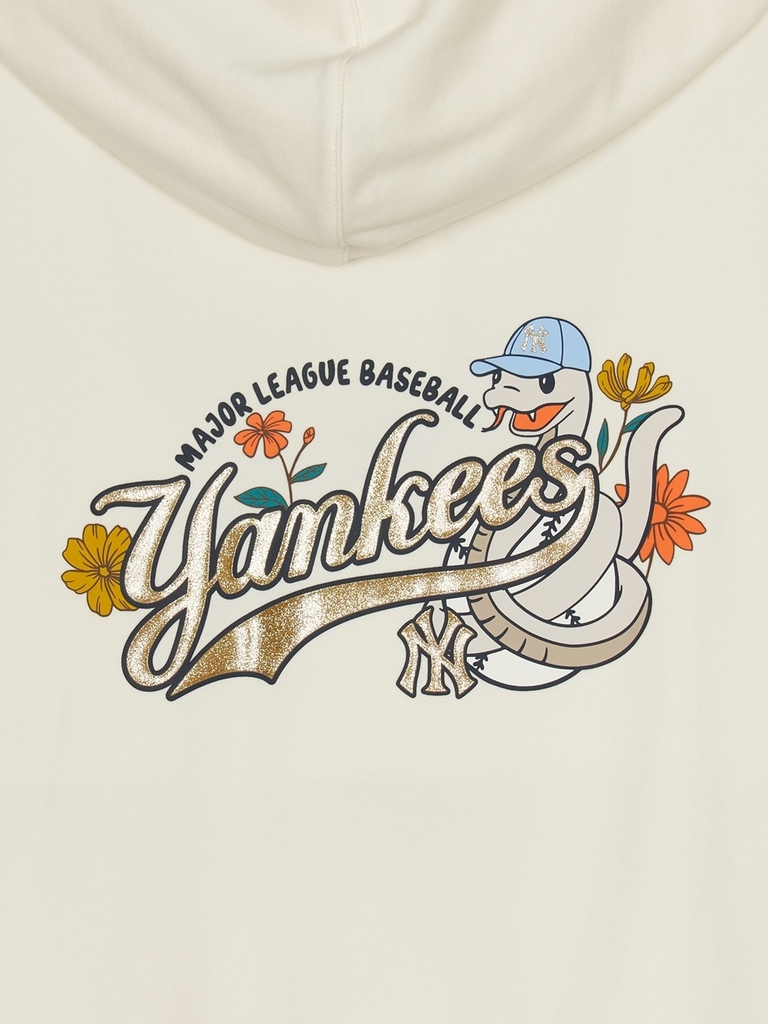 Áo Hoodie MLB New Year Snake Overfit New York Yankees Cream