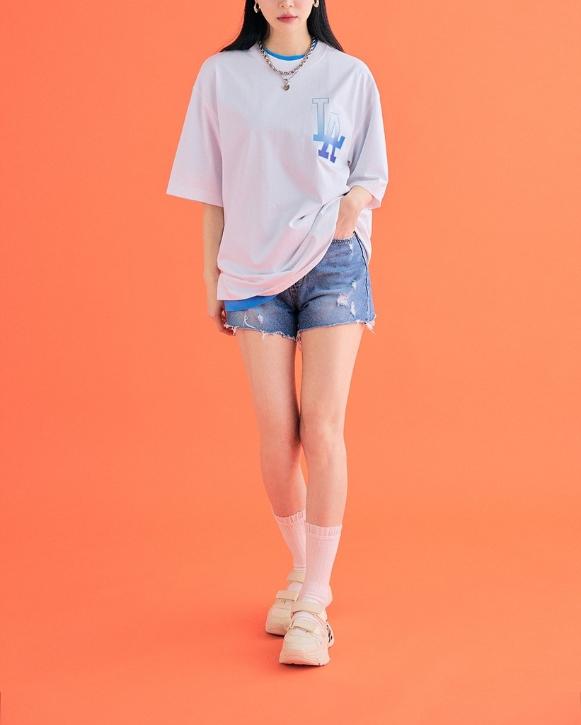 Áo Thun MLB Basic Big Logo Short Sleeve LA Dodgers Off White