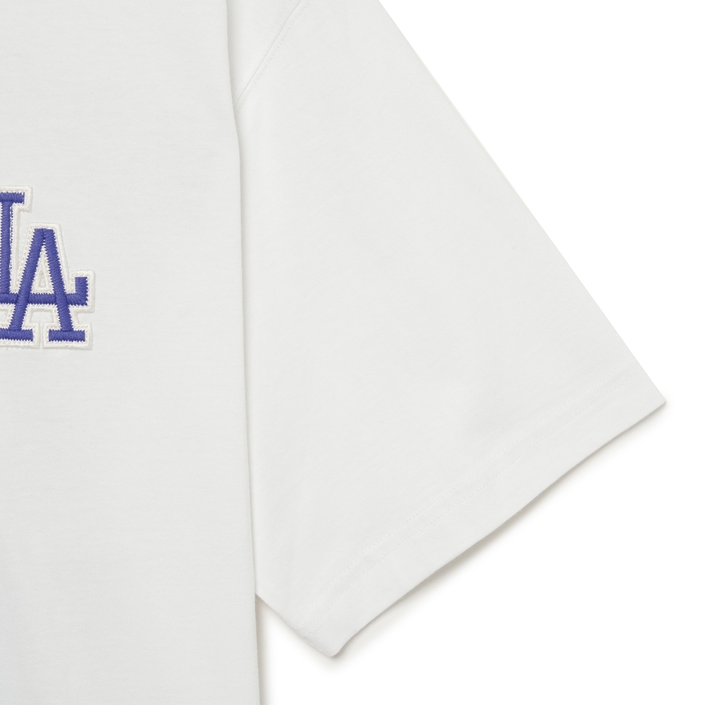 Áo Thun MLB Paisley Clipped Logo Short Sleeve LA Dodgers Off White