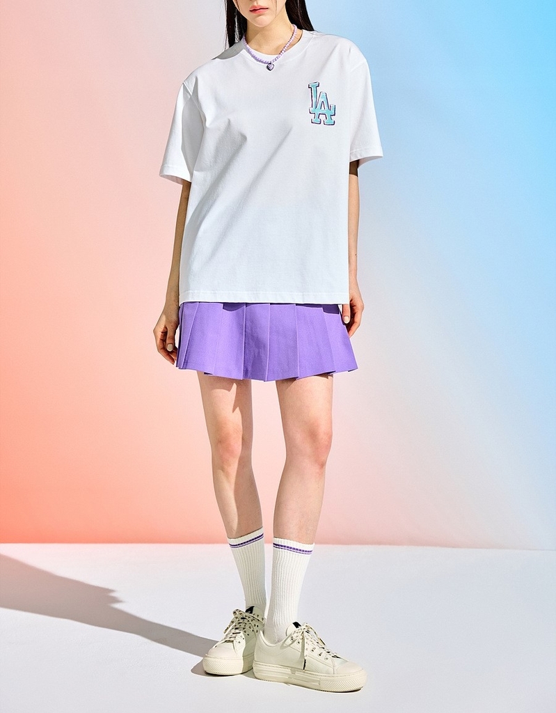 Áo Thun MLB Pop Art Graphic Overfit Short Sleeve LA Dodgers Off White